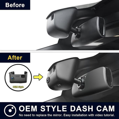 4K & Rear 1080P Dash Cam Custom Fit for Dodge Challenger 2015 2016 2017 2018 2019 2020 2021 2022 2023(Model A), GT R/T SXT SRT Hellcat R/T Scat Pack,Integrated OEM Look, WiFi & App,GPS, 128GB Card