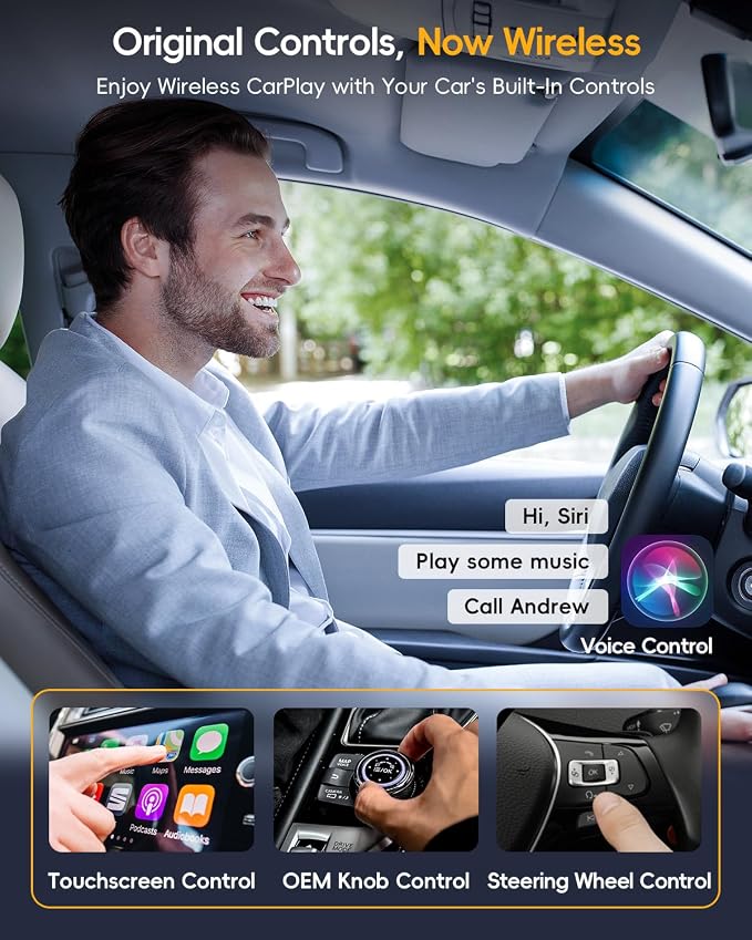 Opluz Wireless CarPlay and Android Auto Adapter 2 in1 Support Netflix/YouTube AI Box Lite for Factory Wired CarPlay Cars with U Disk/TF Card Magic Link CarPlay Ai Box Convert Wireless CarPlay Dongle