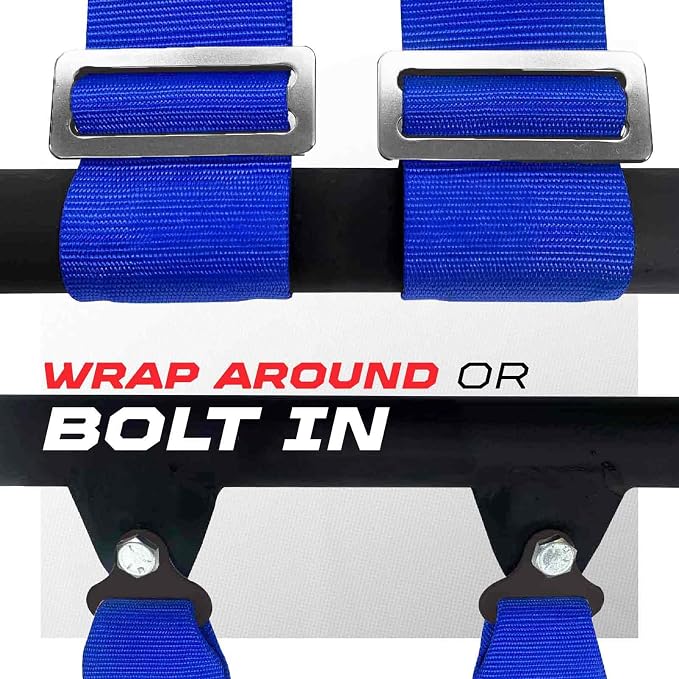 1pc Blue 5 Point Harness for Bucket Seat, Latch Release, 9 Color Options, Racing Harness, Race Car, UTV, RZR [6009A6]