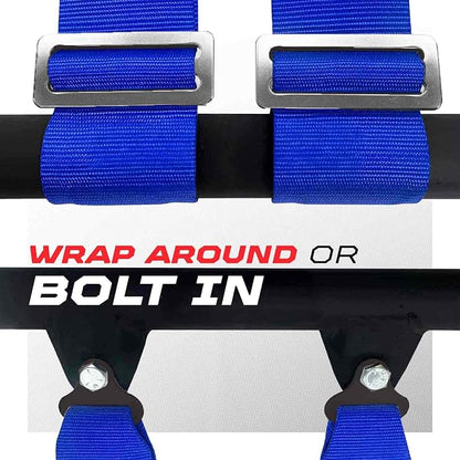 1pc Blue 5 Point Harness for Bucket Seat, Latch Release, 9 Color Options, Racing Harness, Race Car, UTV, RZR [6009A6]