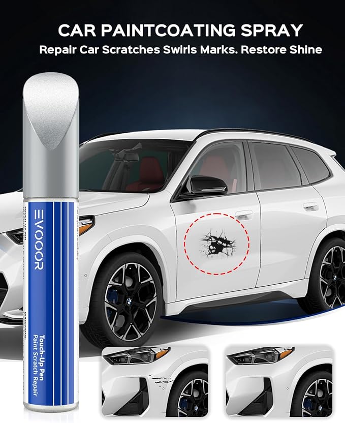 Touch Up Paint for BMW, Mineral White (A96) Exact Match Touch Up Paint Car Scratch Repair (Mineral White Metallic Tricoat for 2/3/5 Series/X1/2020 X2/18 X3/X4)