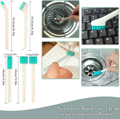 Small Household Cleaning Brushes by ELEMGULY,9 Pcs Crevice Brush for Hole, Gap, Corner, Space, Micro Crevice Scrub Cleaner Tool for Bottle, Keyboard, Window, Door Track