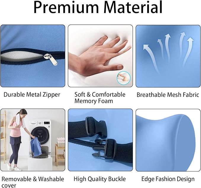 Car Neck Pillow for Driving, car headrest Pillow Head and Neck Rest Pillow for car headrest, Neck Support for car Driving or Traveling or Sleeping of Accessories with Memory Foam