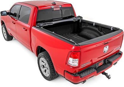 Rough Country Soft Roll-Up Tonneau Cover for Ram 1500 (2019-2026) 1500 TRX (2021-2024) - Sleek, Weather-Resistant Truck Bed Protection, Fits 5'7 Bed
