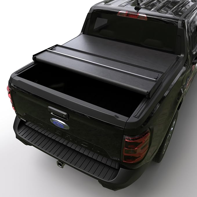 Soft Tri-Fold Truck Bed Tonneau Cover Compatible with 2022-2026 Ford Maverick | 4'6" Bed (54.4") | CFST-037