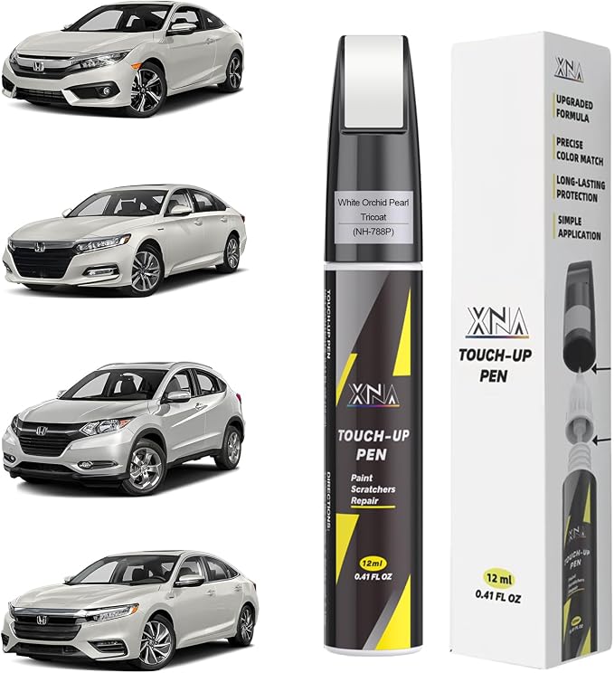 XNA White Orchid Pearl Tricoat(NH-788P) for Honda Touch Up Paint, Car Scratch Remover for Nicks and Chips Repair, 2-In-1 Quick & Easy Fix Car Scratch Repair Kit with Exact Color-Matched