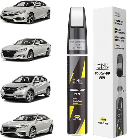XNA White Orchid Pearl Tricoat(NH-788P) for Honda Touch Up Paint, Car Scratch Remover for Nicks and Chips Repair, 2-In-1 Quick & Easy Fix Car Scratch Repair Kit with Exact Color-Matched