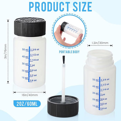 Mumufy 240 Pcs Touch up Paint Bottles with Brush and Lid Empty Touch up Bottle with Mixing Balls 2 oz Fluid Capacity Leftover Paint Container for Car Scratches Repair (Black,Blue)