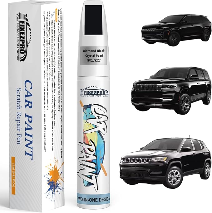 Diamond Black Crystal Pearl(PXJ/KXJ) Touch Up Paint for Jeep, Car Paint Scratch Repair Remover Pen Color Exact Match, Quick and Easy Fix Automotive Chips and Nicks Scuff