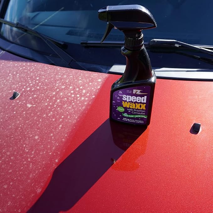 FZ Speed Waxx - Car Cleaning Supplies, Car Wax Spray with Brazilian Carnauba Wax, Quick Detailer, Water Spot Remover for Trucks, RVs, Boats, and More - 16 oz Banana Scented
