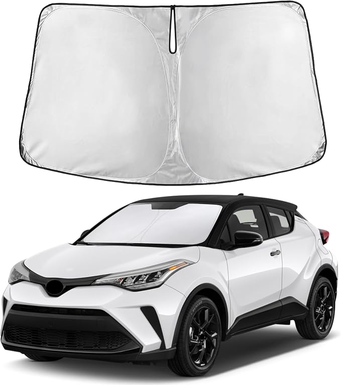 EcoNour Windshield Sunshade Compatible for Toyota CHR 2018-2021 2022 2023, Sun Visor for Front Windshield & Window Sun Shade Cover, UV Heat Blocker & Protector, Car Accessories