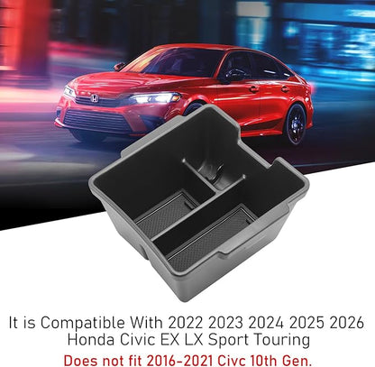 TTCR-II Compatible with Honda Civic Center Console Organizer 2022-2025 2026, for Civic Console Organizer Tray (Upper), Center Armrest Storage Box for EX LX Sport Touring (Not Fit Type R and Si)