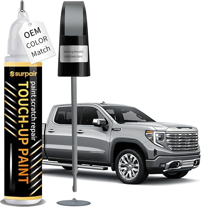 Sterling Gray Metallic GXD/WA130H Touch up Paint for GMC OEM Color Match Car Scratch Repair Kit for Nicks & Chips Scratches Quick & Easy Paint Fix 2-In-1 Car Scratch Remover Pen