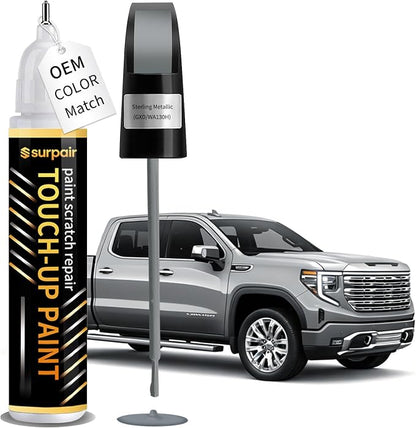 Sterling Gray Metallic GXD/WA130H Touch up Paint for GMC OEM Color Match Car Scratch Repair Kit for Nicks & Chips Scratches Quick & Easy Paint Fix 2-In-1 Car Scratch Remover Pen