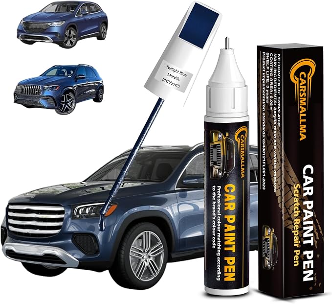 Car Touch Up Paint(842/5842 Twilight Blue Metallic) for Mercedes-Benz, Color Accurate Car Scratch Repair Remover Pen,Auto Paint Quick and Easy to fix vehicle Chips and Nicks Scuff