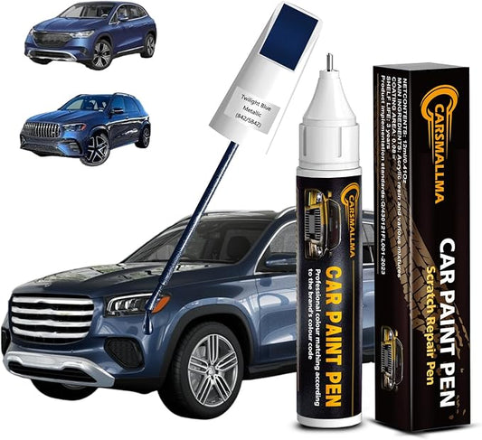 Car Touch Up Paint(842/5842 Twilight Blue Metallic) for Mercedes-Benz, Color Accurate Car Scratch Repair Remover Pen,Auto Paint Quick and Easy to fix vehicle Chips and Nicks Scuff
