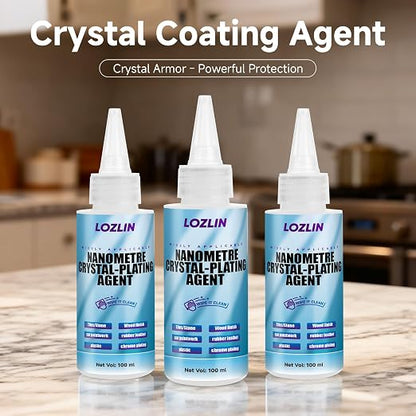 LOZLIN Nano Clear-Crystal Coating Multi-Surface Protector for Marble Granite Tile Countertop, Car Paint Wood Plastic Leather Ceramic Shine & Scratch Stain Protection-100ml