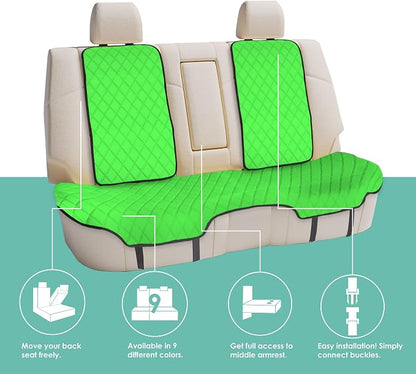 FH Group Car Seat Cushion Neosupreme Automotive Seat Cushions - Universal Fit, Rear Car Seat Cushion, Car Seat Cushions with Non-Slip Silicone Backing for SUV, Sedan, Van Rear Set Green
