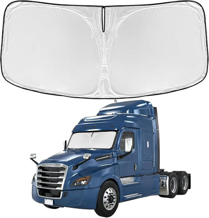 Windshield Sunshade for Freightliner Cascadia 2022-2026 Sun Shade Windshield Upgrade 4 Layers Custom Fit Cascadia Car Window Shades Front Windshield Blocks UV Rays Keep Cool Car Accessories