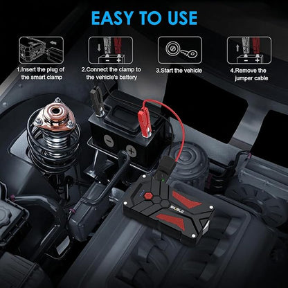 Jump Starter Car Jump Starter Auto Battery Booster Pack 5000A Peak 12V with USB-C Quick Charge,Lithium Jump Box with LED Light(Up to 7.0L Gas or 5.5L Diesel Engine)