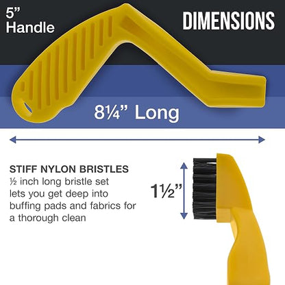 TCP Global Polishing and Buffing Pad Cleaning Spur Tool and Foam Pad Conditioning Brush - Clean Recondition Polisher Buffer Wool Compound & Polish Pads - Revitalize Microfiber Bonnets, Auto Detailing