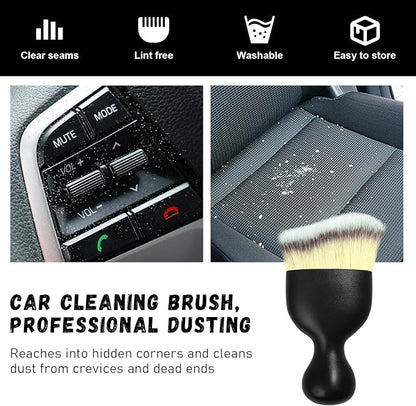 Ziciner 2 PCS Car Detailing Brush, Curved Soft Bristles Auto Removal Dust Collectors, Universal Vehicle Dashboard, Air Conditioner Vents etc Interior Cleaning Tool Accessories (Beige)