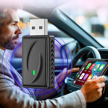 2026 Upgraded 2 in 1 Wireless CarPlay & Android Auto Adapter, Car Wired to Wireless Car Play Adapter, Plug & Play and Auto-Connection, Low Latency for iOS10+, USB/USB-C