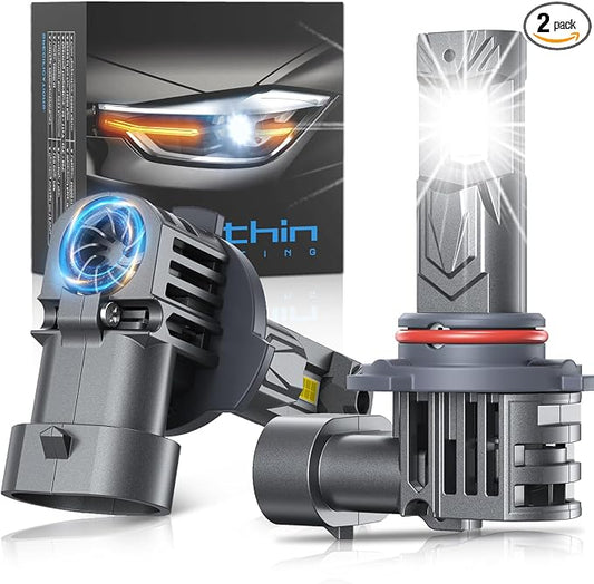 rimthin 9006 Bulb, 9006/HB4 Fog Bulb, Cool White Light Bulb with Cooling Fan, Plug-N-Play, IP67, Pack of 2