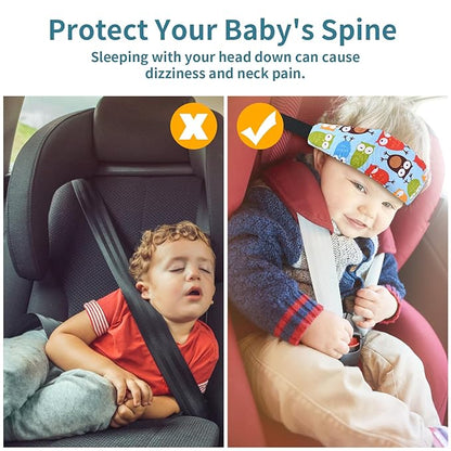Luckyiren Head Support for Baby Car Seat, Straps with Pillow Support Band, Neck Relief Headrest for Stroller, Slumber Sling Sleep Positioner for Toddler Infants Child Children Kids