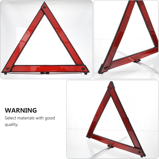 PRETYZOOM 2pcs Car Warning Triangle Signs Reflective Auto Safety Triangles with Folding Design for Roadside Emergency and Vehicle Breakdown Safety
