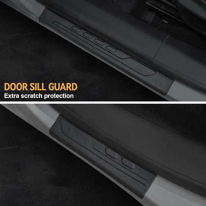 Floor Mats for Jeep Compass 2017-2026, All Weather Floor Mats Cargo Liner with Backrest Protectors and Door Sill Guards Accessories, Full Coverage Set (Fit New Body Style 2nd Generation)