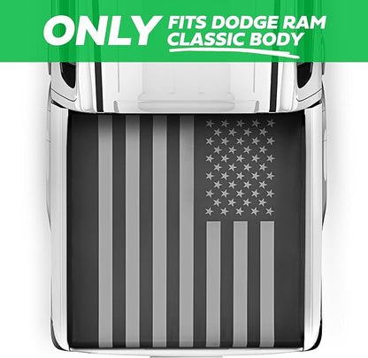 Flag Truck Tonneau Cover for 2002-2025 Ram 1500 (Classic Body ONLY) / 2003-2024 Ram 2500/3500 with 6.4 ft Bed All-Weather Soft Roll Truck Bed Cover for Truck Black Flag ONLY for Classic Body