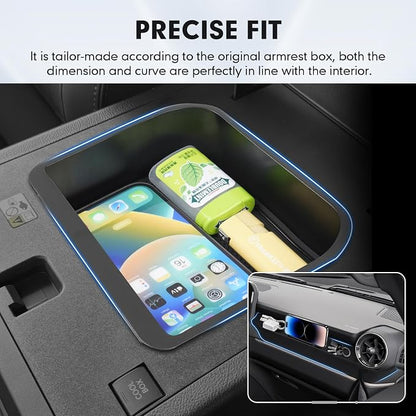 Autorder 2PCS Center Console Organizer for 2024-2026 Toyota Land Cruiser Prado 250 LC250 Accessories Armrest Storage Box Silicone Dash Organizer Center Console Insert Tray with Anti-Slip Mat