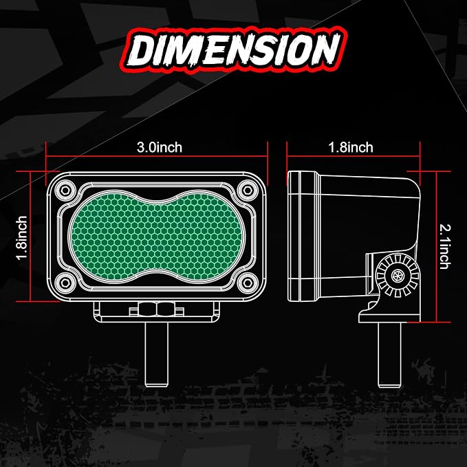 Green LED Pod Lights 3 Inch Auxiliary Driving Chase Light 2PCS Off Road Backup Fog Cube Light Bar Green Hunting Fishing Emergency Safety Signal Lights for Truck UTV Pickup Boat