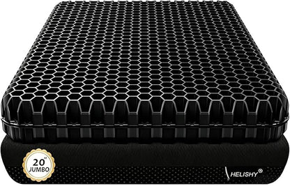 20" Gel Seat Cushion for Long Sitting Pressure Relief - Jumbo & Thick Gel Cushions for Office Chairs - Tailbone Pain Relief Cushion, Sciatica & Back Support, Wheelchair Cushions & Car Seat Cushion