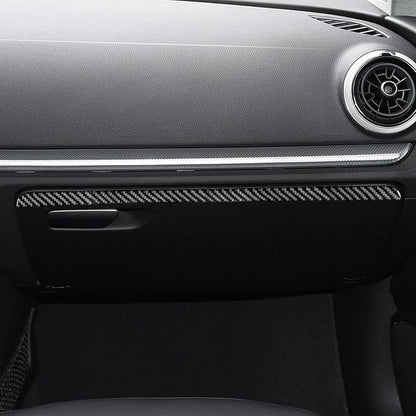 Real Premium Carbon Fiber Sticker Compatible with Audi A3 S3 RS3 8V 2013 2014 2015 2016 2017 2018 2019 Car co-Pilot Side Glove Box Storage Box Decor Trim Auto Interior Accessories Decal Black