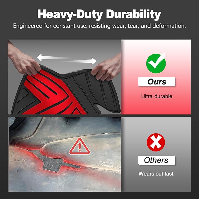 Floor Mats Fit for Honda Civic Sedan 2016-2021 & Hatchback 2017-2021 & Coupe 2016-2020, All Weather Custom Fit Anti-Slip Car Mats for Civic, 1st & 2nd Row, Black & Red