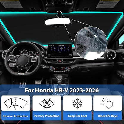Windshield Sun Shade for 2023-2026 Honda HR-V (LX Sport EX EX-L), Car Front Window Sunshade with 240T Sun Visor Protector Blocks UV Rays Heat Sun Shield Accessories(Honda HRV)
