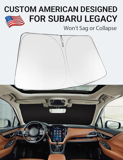 Proadsy 2026 Upgrade Windshield Sun Shade Custom Fit 2020-2025 Legacy Foldable Front Sunshade Protector Sun Visor Blocks UV Rays Keep Car Cooler