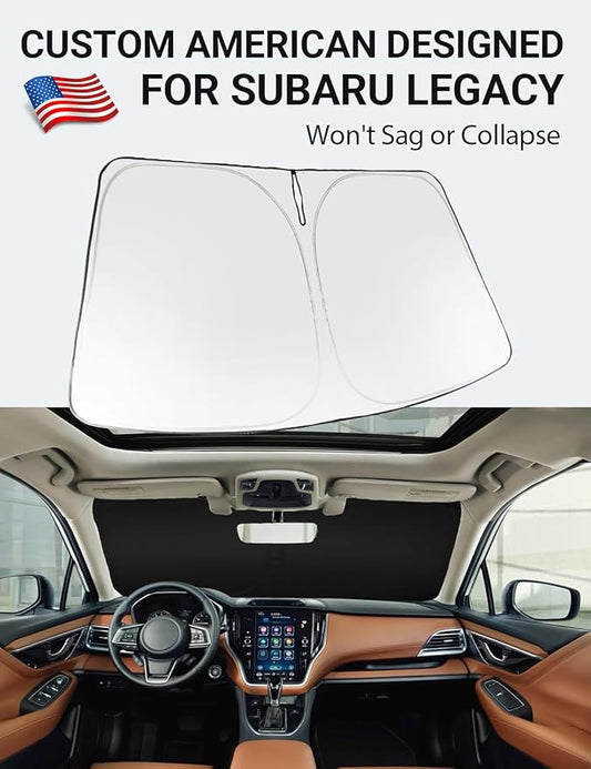 Proadsy 2026 Upgrade Windshield Sun Shade Custom Fit 2020-2025 Legacy Foldable Front Sunshade Protector Sun Visor Blocks UV Rays Keep Car Cooler