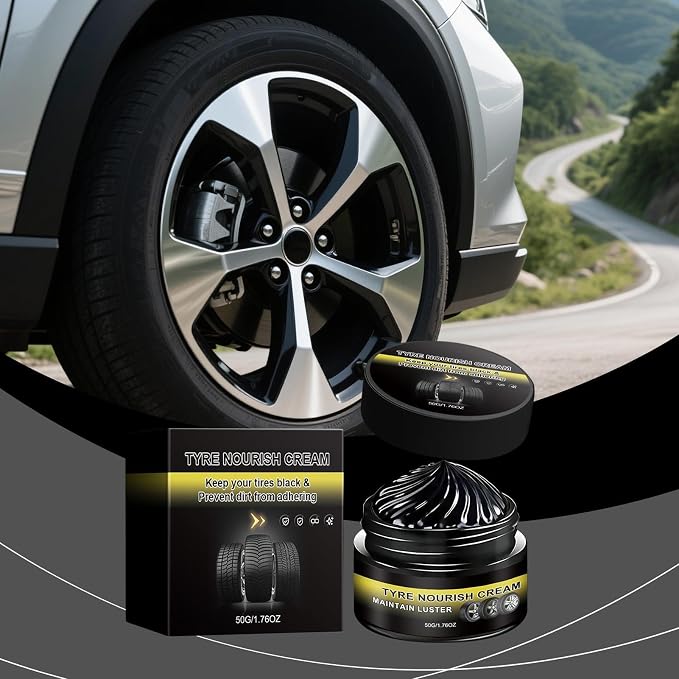 Car Tire Shine - 50g Wheel Refurbishing Cream | 3 Years Shelf Life Nourishing Repair Solution Wheel Refurbish Paste for SUV Automotive Truck Motorcycle Sedan Commuting Offroad Garage