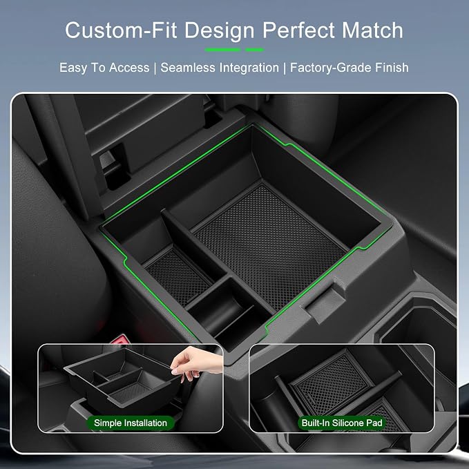 xipoqix Center Console Organizer Compatible with 2025 2026 Toyota 4Runner Armrest Trays Storage Box Replacement for 2025 2026 Toyota 4Runner Accessories