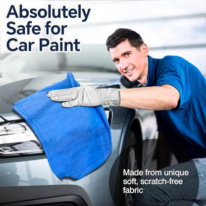 ARTIPOLY Premium Extra Large Shammy Cloth for Car Drying 2pk (34”x25”)-Super Absorbent XL Chamois Towel for Car-Reusable Shammy Towel for Car, Bathroom,Pets, Dust Remove, No Spots/Streak/Scratch