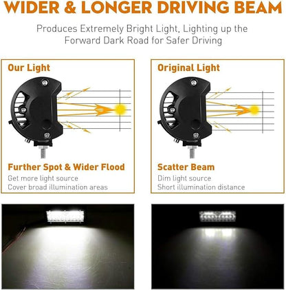 12 Volt led Lights, 7 Inch 120w led Off Road Lights 4 pcs Led Lights Vehicle Accessories for Trucks ATV UTV Tractor Pickup Cart SUV Jeep, 2PCS