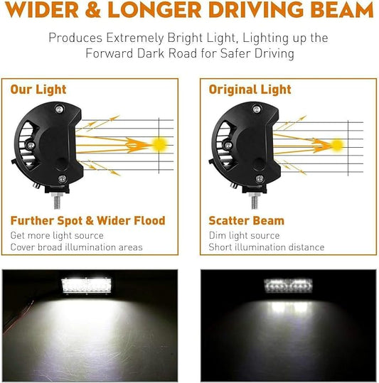 12 Volt led Lights, 7 Inch 120w led Off Road Lights 4 pcs Led Lights Vehicle Accessories for Trucks ATV UTV Tractor Pickup Cart SUV Jeep with Wiring Harness