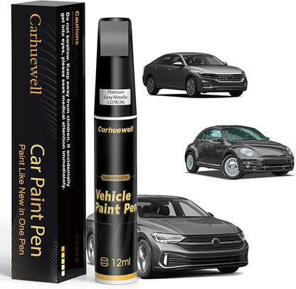 (LD7X/2R Platinum Gray Metallic Touch Up Paint Compatible with Volkswagen, Exact Match Car Paint Pen Automotive Scratch Repair Remover Kit Quick & Easy Solution for Vehicle Chips and Nicks