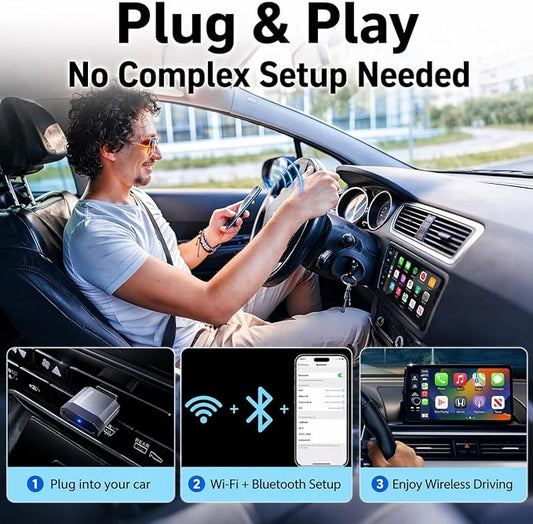 OTTOCAST Mini Nova, 2 in 1 New Gen Wireless Carplay & Android Auto Adapter, Plug & Play, Auto Reconnect USB Dongle, Compatible with OEM Wired Carplay/Android Auto Cars