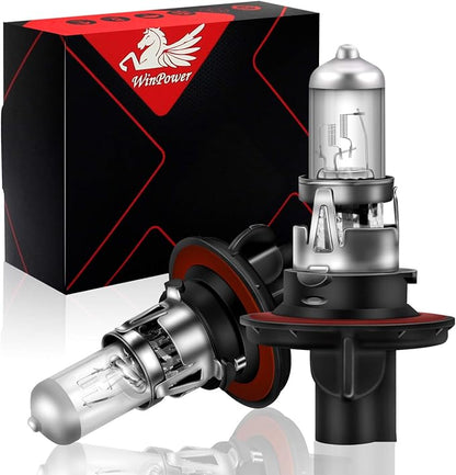 WinPower H13 9008 Halogen Headlight Bulb, Super Bright Warm White 55W/60W 4300K Car High Low Beam Replacement Lamp, Pack of 2