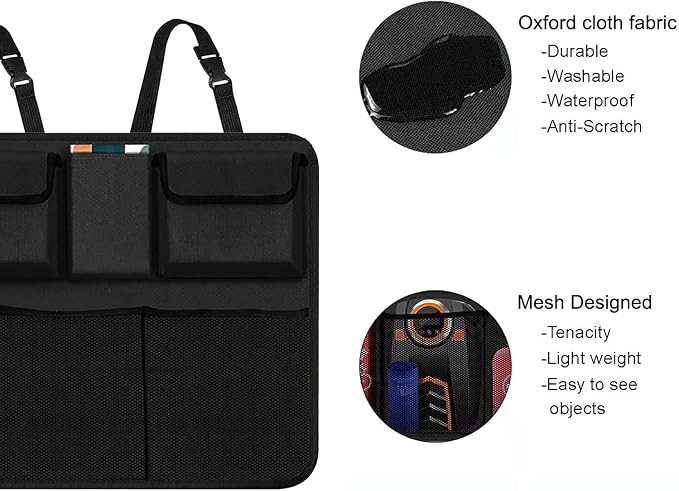 Snuopfy Car Trunk Organizer, Backseat Hanging Organizer with 9 Large Storage Bag Super Capacity -Trunk Organizer for SUV,Truck,Van -Your Space Saving Expert (9 Pocket)