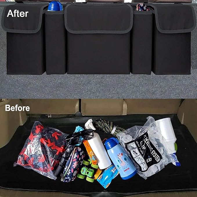 AOPHY Car Organizers and Storage, Backseat Hanging Organizer with 5 Pockets, Waterproof Collapsible Large Capacity Organization Bag, Interior Accessories Trunk Organizer for Car, SUV, Truck, MPV